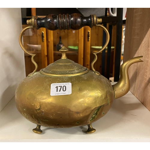 170 - VINTAGE BRASS KETTLE/TEAPOT