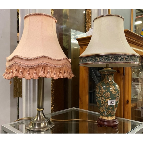 182 - TWO DECORATIVE TABLE LAMPS