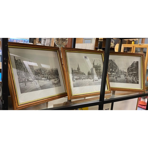 185 - EARLY FRAMED PHOTOGRAPHS OF LEEDS CITY CENTRE IN WOODEN FRAMES