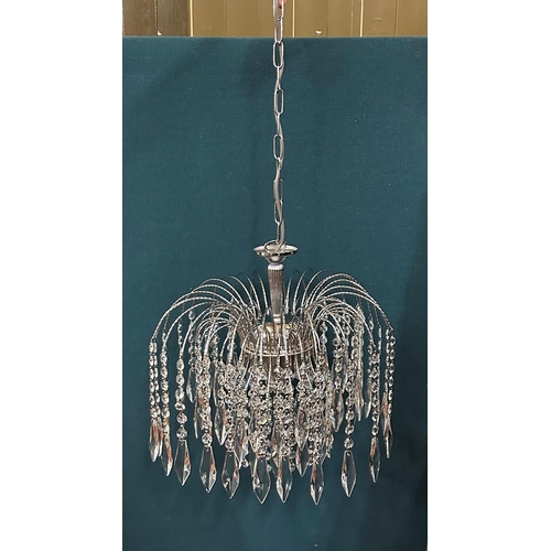 66 - CRYSTAL GLASS DROPLET CHANDELIER