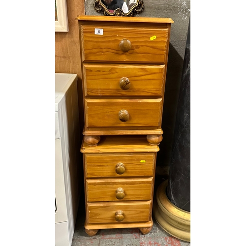 6 - PAIR OF SOLID PINE THREE DRAWER CHEST