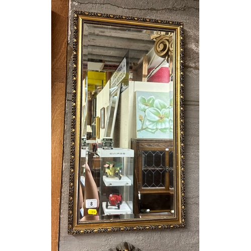 8 - GILDED FRAME BEVELLED GLASS MIRROR