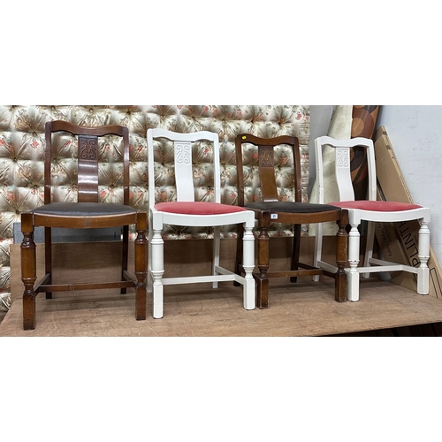 21 - SET OF FOUR OAK CHAIRS