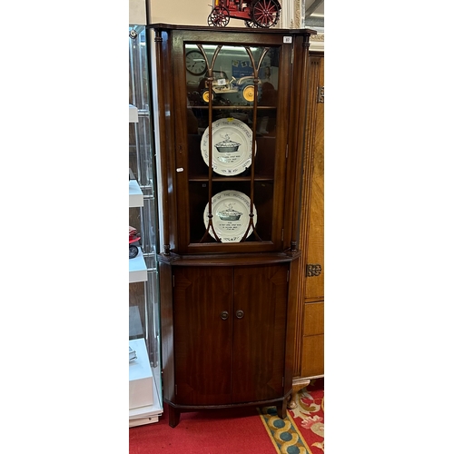 87 - MAHOGANY CORNER DISPLAY CABINET