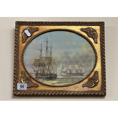 94 - FRAMED SAILING PRINT IN GILT FRAME