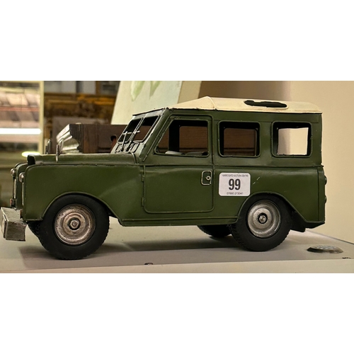 99 - LAND ROVER DEFENDER TIN PLATE MODEL CAR