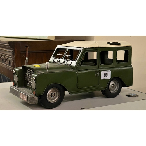 99 - LAND ROVER DEFENDER TIN PLATE MODEL CAR