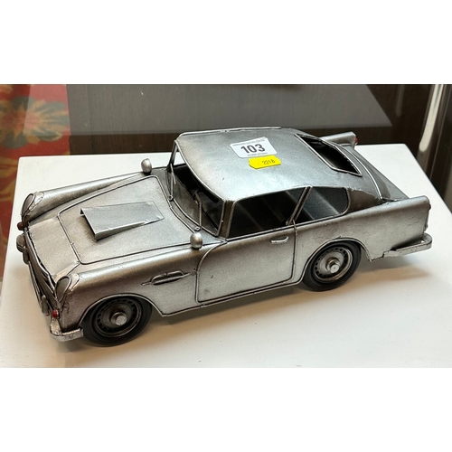 103 - JAMES BOND 007 ASTON MARTIN MODEL IN TIN PLATE