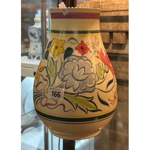 166 - LARGE HAND PAINTED POOLE POTTERY VASE