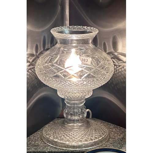 187 - VINTAGE CRYSTAL CUT GLASS LAMP