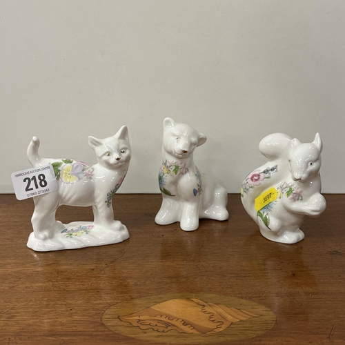 218 - THREE AYNSLEY ANIMAL FIGURES