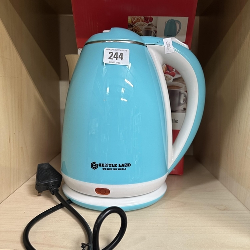 244 - TEAL BLUE BRAND NEW GENTLE LAND ELECTRIC KETTLE