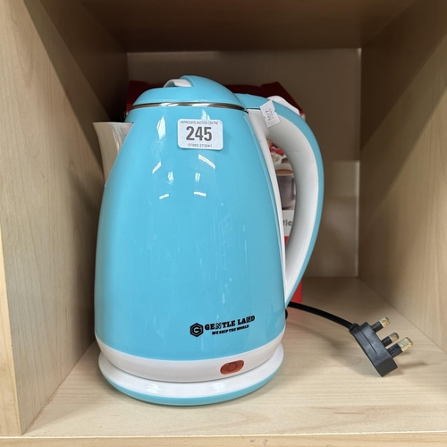 245 - TEAL BLUE BRAND NEW GENTLE LAND ELECTRIC KETTLE