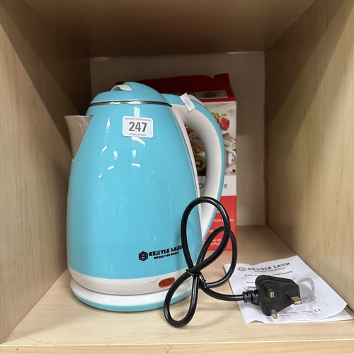 247 - TEAL BLUE BRAND NEW GENTLE LAND ELECTRIC KETTLE