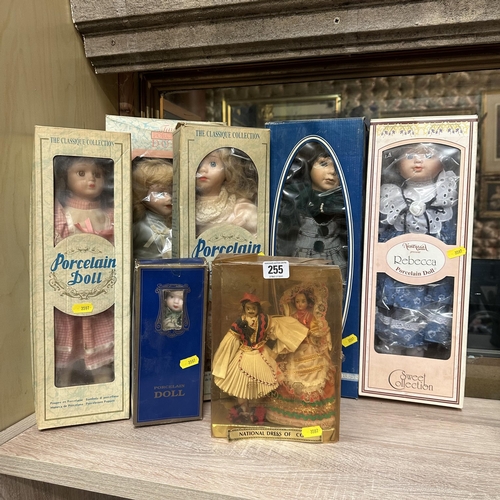 255 - SELECTION OF PORCELAIN DOLLS