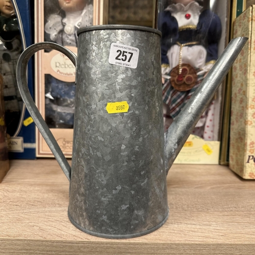 257 - GALVANISED STEEL WATERING CAN