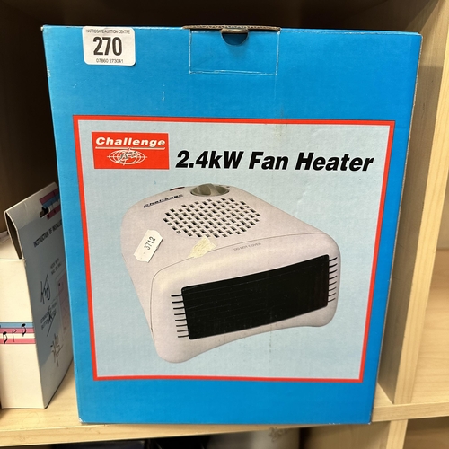 270 - CHALLENGE FAN HEATER IN BOX