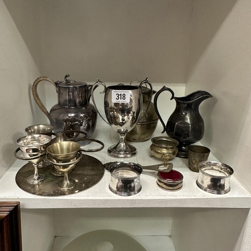 318 - SILVER PLATE AND PEWTER ITEMS