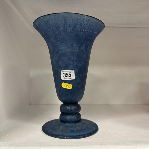 355 - LARGE HEAVY SET ART VASE