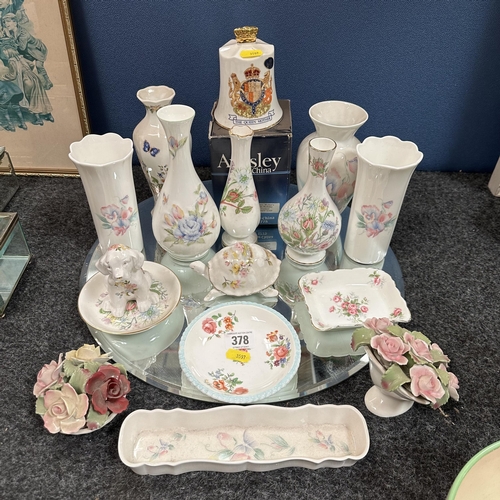 378 - LARGE SELECTION OF AYNSLEY POTTERY