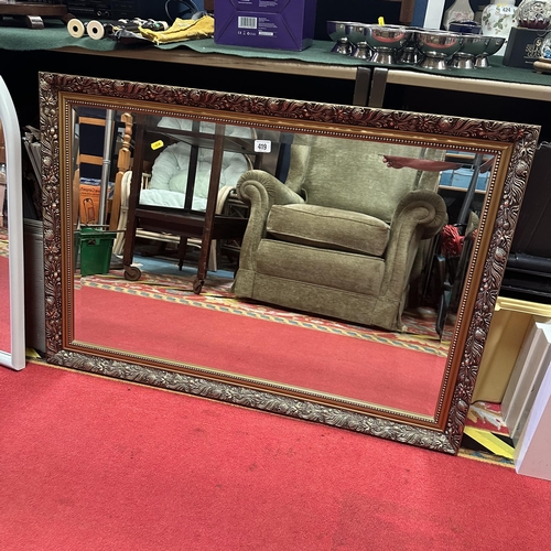 419 - GILT FRAMED MIRROR WITH BEADED EDGE