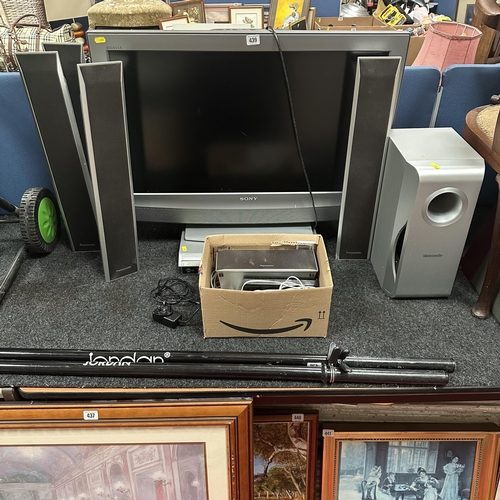 439 - SONY BRAVIA TV WITH PANASONIC SURROUND SOUND SYSTEM