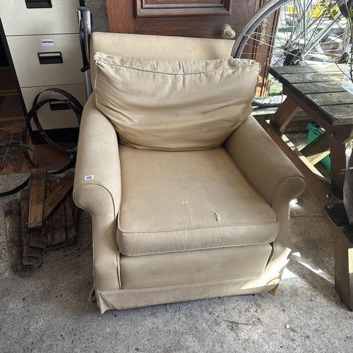 489 - UPHOLSTERED ARMCHAIR