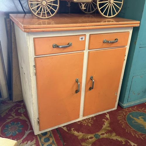 497 - 1950S KITCHEN CABINET WITH FLIP AND TWIST TOP