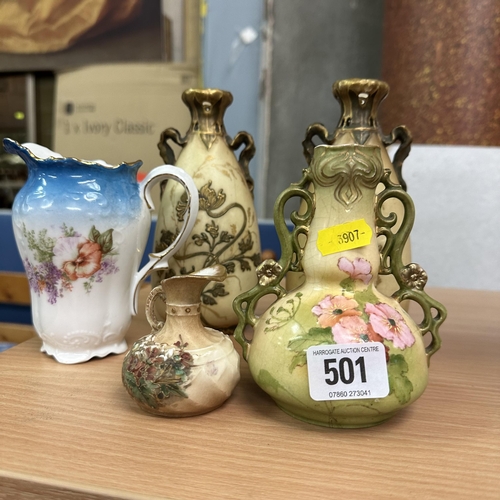 501 - SELECTION OF PRE WAR EUROPEAN POTTERY