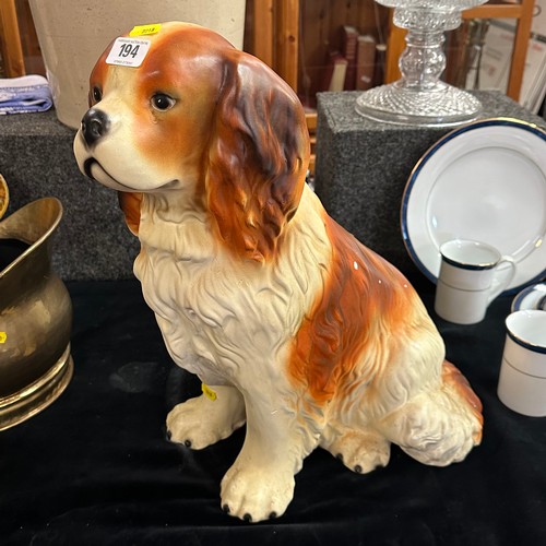 194 - LARGE POTTERY DOG