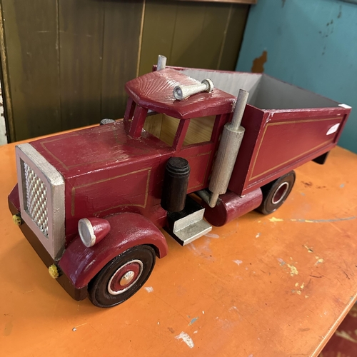 497B - HAND MADE WOODEN TRUCK 17” LONG