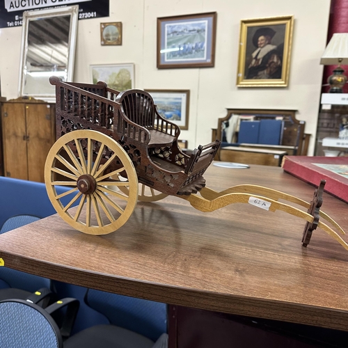 52A - HAND MADE WOODEN FRETWORK CART