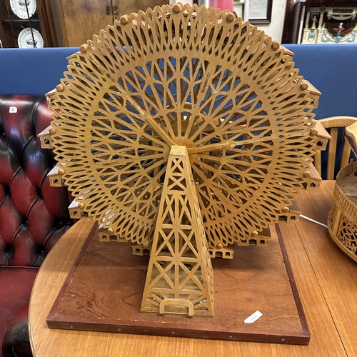 60A - HAND MADE WOODEN MOTORISED FRETWORK FERRIS WHEEL 24” TALL