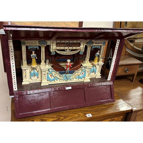 84A - HAND MADE ORGAN CARRIER ON WHEELS WITH LIGHTS BELLS AND WHISTLES