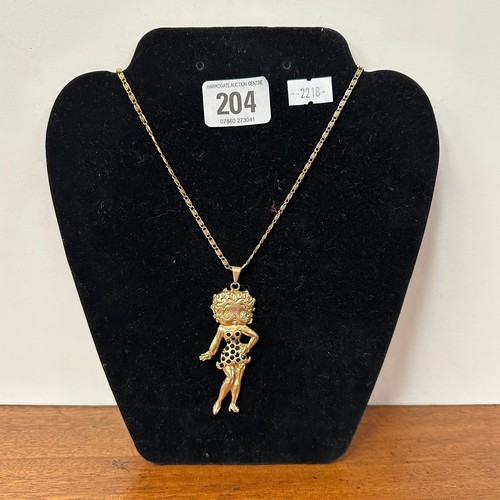 204 - BETTY BOOP 22CT GOLD PLATED NECKLACE