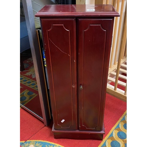 118 - MAHOGANY CD CUPBOARD / RACK