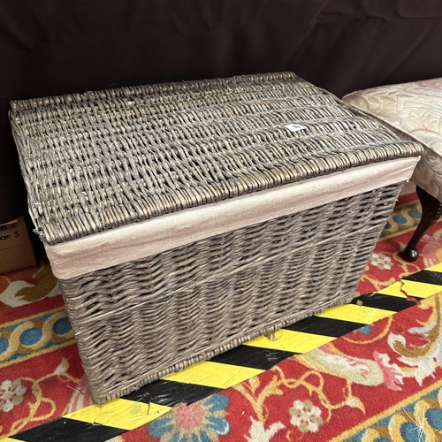 18 - WICKER LAUNDRY BASKET