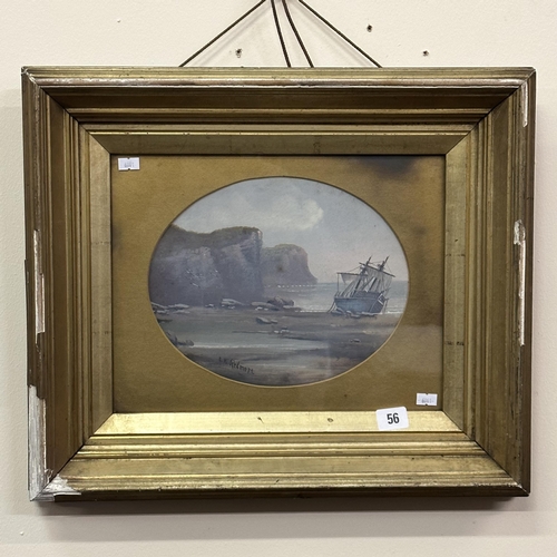 56 - VICTORIAN OIL PAINTING OF A SHIPWRECK, SIGNED E.K. REDMORE