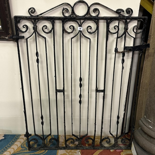 58 - IRON GARDEN GATE (3FT W X 3FT 10” H)