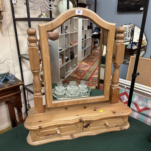 24 - PINE DRESSING TABLE MIRROR