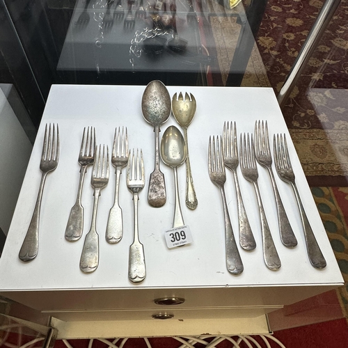 309 - ASORTED SILVER PLATED CUTLERY