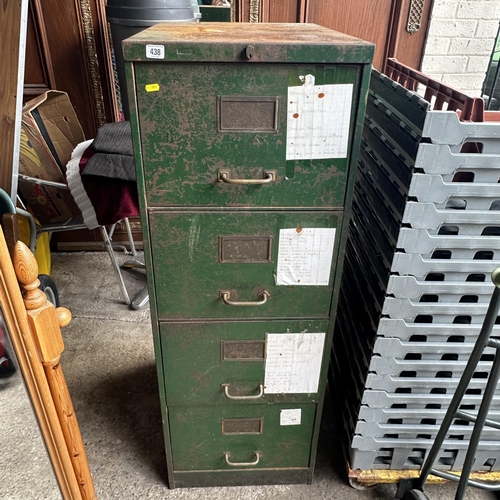 438 - VINTAGE METAL FILING CABBINET FROM POST OFFICE ON KINGS ROAD HARROGATE