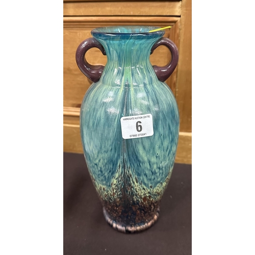 6 - LUSTREWARE (GLASS) VASE (H. 10 INCHES)