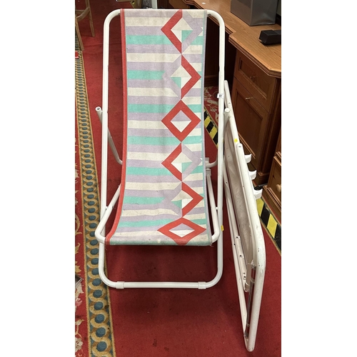 61 - TWO METAL FRAME DECKCHAIRS