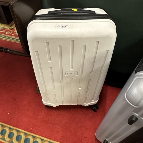 198 - WHITE ANTLER PULL ALONG SUITCASE