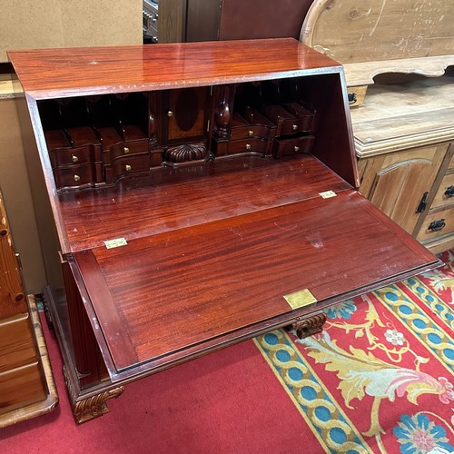 18 - THEODORE ALEXANDER MAHOGANY BUREAU WITH STUNNING INTERIOR