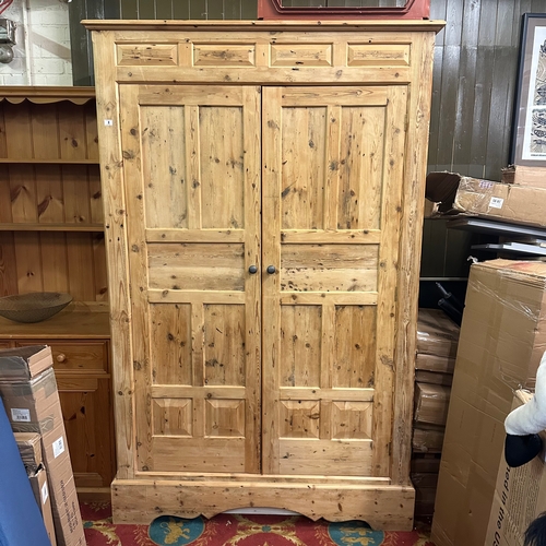 8A - LARGE HAND MADE SOLID PINE DOUBLE DOOR WARDROBE 
218CM-TALL
134CM-WIDTH
69CM DEPTH