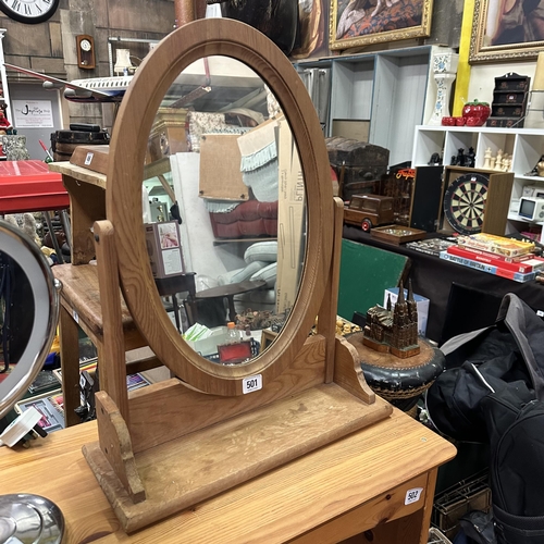 501 - SOLID PINE DRESSING TABLE MIRROR