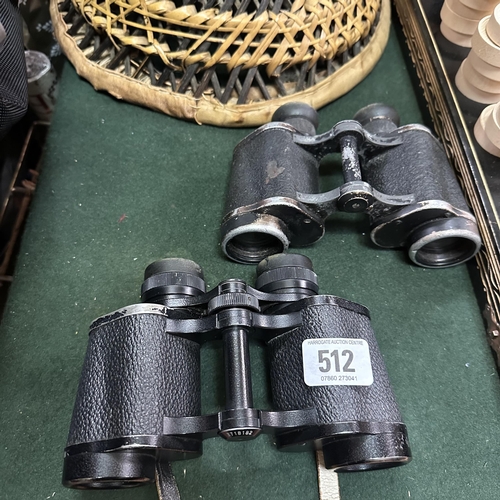 512 - CARL ZEISS JENA 8X30 BINOCULARS 
BMK DIENSTGLAS 6X30 BINOCULARS