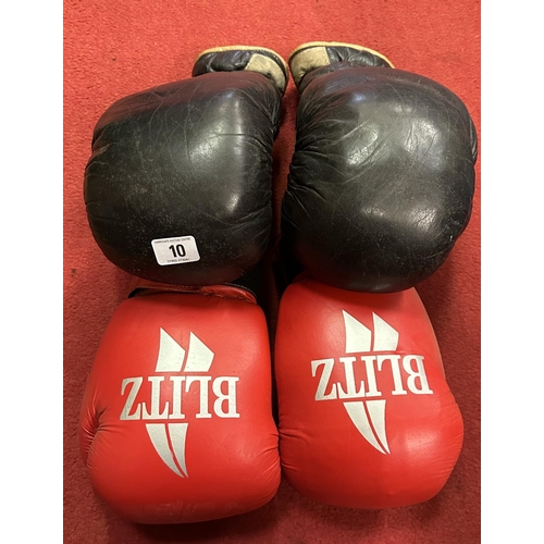 10 - TWO PAIRS OF VINTAGE BOXING GLOVES